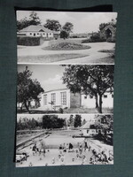 Képeslap,Mezőkövesd,mozaik,strandfürdő,medence,park látkép,részlet, 1961-