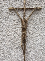 Jelzett Erwin Huber bronz feszület, 1983.