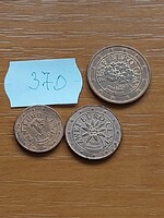 AUSZTRIA 1 + 2 + 5 EURO CENT 2009, 2008, 2003 VIRG, Acél réz bevonattal, 370