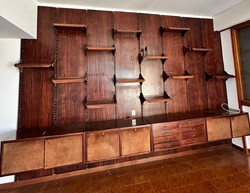 Olasz,mid century állítható rózsafa vitrin/könyvespolc!