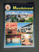 Képeslap,Mezőkövesd,mozaik,Zsóri gyógyfürdő,strand,presszó,népviselet látkép,részlet,  2000-