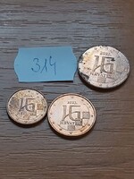 HORVÁTORSZÁG 1 + 2 + 5 EURO CENT 2023 Acél réz bevonattal,  314