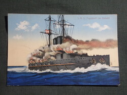 Képeslap,Osztrák-Magyar Haditengerészet légierő,SMS Tegetthoff-osztályú csatahajója,matróz,1917-