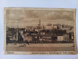 Régi képeslap Budapest, Koronázó templom a Halász bástyával 1940