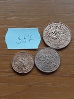 AUSZTRIA 1 + 2 + 5 EURO CENT 2002 VIRG, Acél réz bevonattal, 357