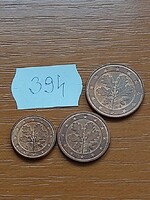 NÉMETORSZÁG 1 + 2 + 5 EURO CENT Acél réz bevonattal, 394