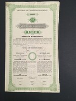 Pesti Hazai Első Takarékpénztár Egyesület Záloglevél 1000 Korona 1904.