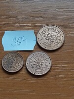 AUSZTRIA 1 + 2 + 5 EURO CENT 2005 VIRG, Acél réz bevonattal, 364
