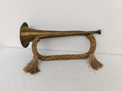 Antik trombita sárgaréz réz rézfúvós hangszer katona militari 620 1631