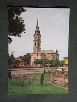 Képeslap,Mezőkövesd,Róm. kat. templom,park,utca látkép,részlet, 1981-