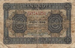 50 pfennig 1948 Németország 1 jegyű sorozat és 7 jegyű sorszám 1. Ritka