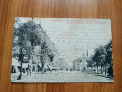 Budapest, Kerepesi út, a Szt. Rókuskórházzal, távolban lóvasút(villamos), templom, bélyegezve 1907