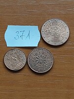 AUSZTRIA 1 + 2 + 5 EURO CENT 2009, 2003, 2017 VIRG, Acél réz bevonattal, 371
