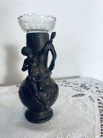 Antik Nouveau stílusú Ón vagy bronz váza