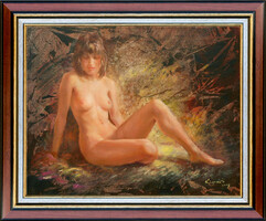 Kárpáti József: Impresszió- keretezve: 50x60cm - alkotás: 40x50cm - 2509/710