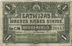 1 rubel rublis 1919 Lettország Eredeti állapot Ritka
