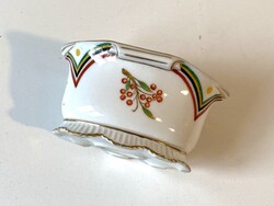 ANTIK ART DECO FESTETT, JELZETT PORCELÁN BONBONIER ALJA