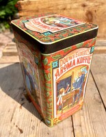 Régi DOUWE EGBERTS AROMATARTÓS KÁVÉSDOBOZ, fém doboz, pléh tároló vintage