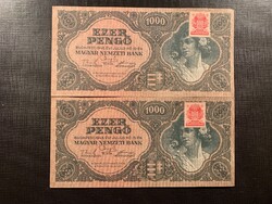*** Sorszámkövető bélyeges 1000 pengő 1946 ***