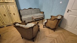 Neobarokk Rattan 6 darabos szalongarnitúra
