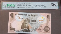 Málta - 1967 - 1 Lira - PMG 66 GEM UNC