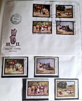 FDC, elsőnapi boríték és 4 db elsőnapi postatiszta bélyeg, XIX.és XX. századi Magyar festők alkotása
