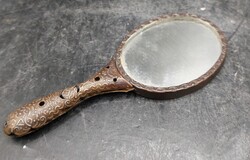 Régi kicsi kézi tükör, 13 cm-es hosszüságü. 3403b