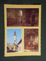 Képeslap,Mohács,mozaik,Görögkeleti Szerb templom látkép,részlet, 1981-