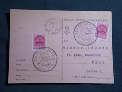 Képeslap,Tábori posta,Szilágysomlyó visszatért,emlékbélyegzés,1940-