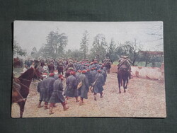 Képeslap,Csataképes kártya 104 sz.,Abtransport französischer Gefangener,Francia hadifoglyok ,1914-