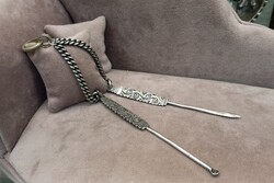 Antik Ezüst Opium Chatelanie