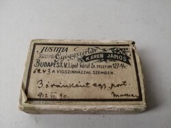 JUSTITIA GYÓGYSZERTÁR - N. GREB JÁNOS - ANTIK GYÓGYSZERES DOBOZ