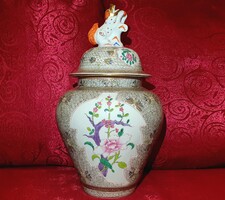 Herend cubash foo dog-catcher lidded vase