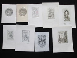 Ex libris kisgrafika gyűjtemény - Tempinszky - erotika, numizmatika, zene, orvos stb.