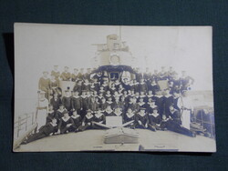 Képeslap,Osztrák Magyar haditengerészet,matróz,csatahajó,Bodrog monitor legénysége Zimony,1917-