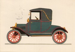 Képeslap:  Autók, Ford Coupelet 1914. Darvas Árpád rajza.