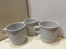 Régi alföldi porcelán teás csészék, 3db. 4147