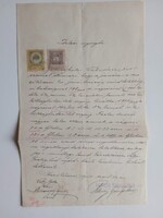 ZA618.8 Régi irat - 1910 Mezőkövesd -  Miskolc -Vetly Béla - Hansághy Gyula