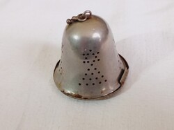 Fém harang alakú teatojás teafű tartó teaszűrő régi - lánc nélkül alpakka alpaka alpacca
