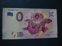NÉMETORSZÁG 0 EURO 2019 KÖLNER ZOO KÍGYÓ TARANTULA PÓK KAMÉLEON!! RITKA EMLÉK PAPÍRPÉNZ! UNC