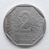 2 Frank 1998 érme, fémpénz - Franciaország 2 Frank 1998 pénzérme