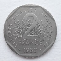 2 Frank 1980 érme, fémpénz - Franciaország 2 Frank 1980 pénzérme
