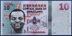 Szváziföld / Swaziland 10 Emalangeni 2015, UNC.
