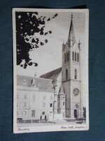 Képeslap,Keszthely,Róm. kat. templom látkép,részlet,Helikon kiadás Keszthely,1940-