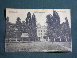 Képeslap,Kecskemét,Rudolf honvéd laktanya látkép,részlet,Fekete Gyula kiadás,1920-