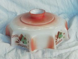 Retro floral pattern milk glass lampshade