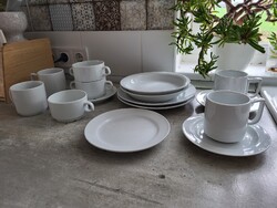 Suisse Langenthal és Hotel Ware Fine Porcelaine hotelporcelán csomag ( csésze, bögre, tányérok )