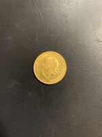 Ferenc József arany 4 Forint, 3,22 gr, 1891 KB, Fiume címer! - Eléggé ritka, csak 32000 db!