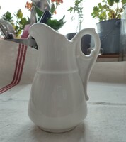 Vastag falú fehér kávéházi porcelán kiöntő, kanna