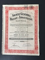 Belga-Argentin Általános Társaság Kötvény 500 Frank 1941.